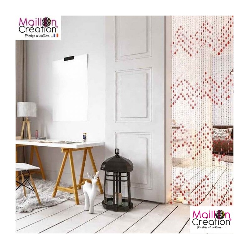 Rideau Perles pampille rouge