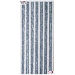gray and white chenille door curtain