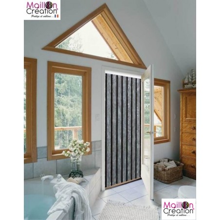 portière chenille gris et noir