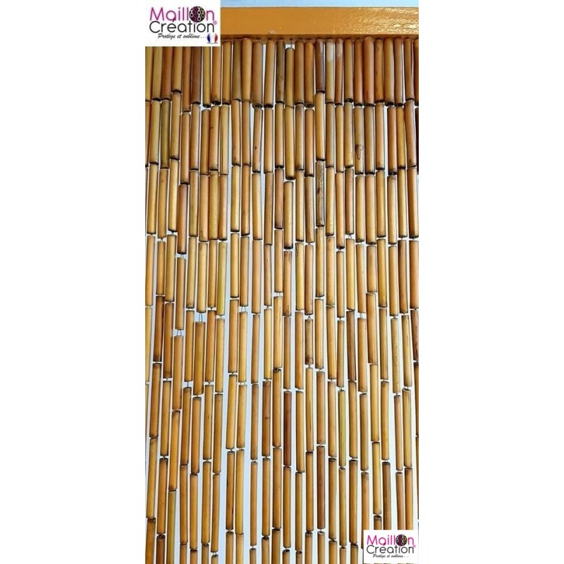 Door curtain in varnished bamboo sticks, natural color