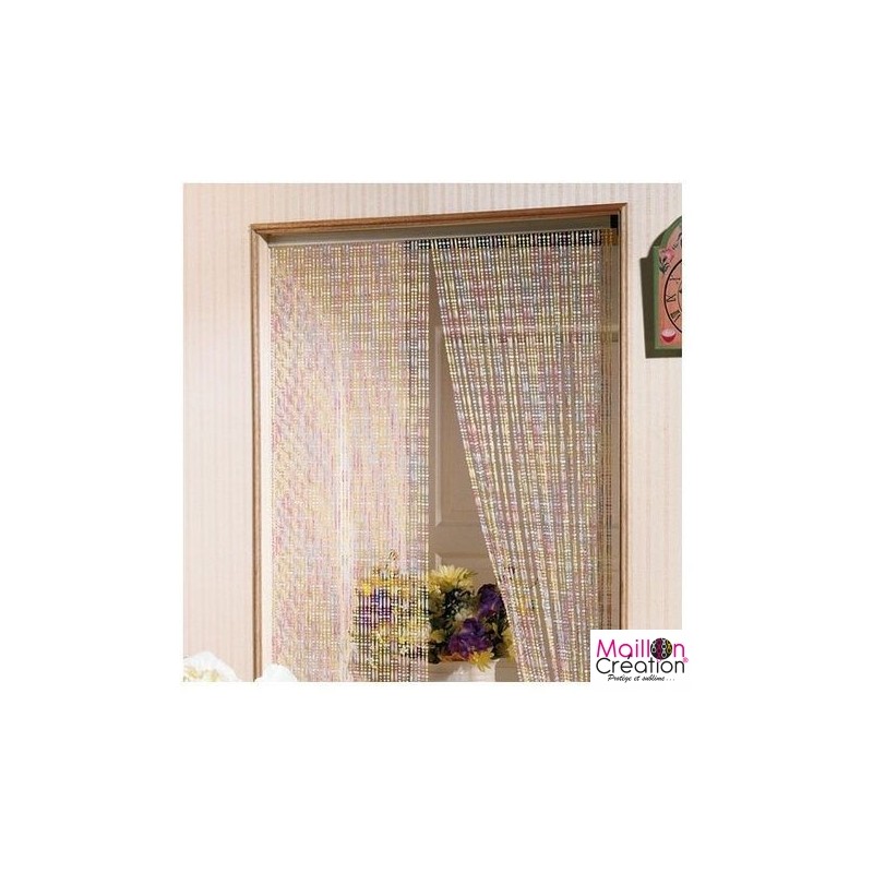 Rideau de porte en perles multicolore