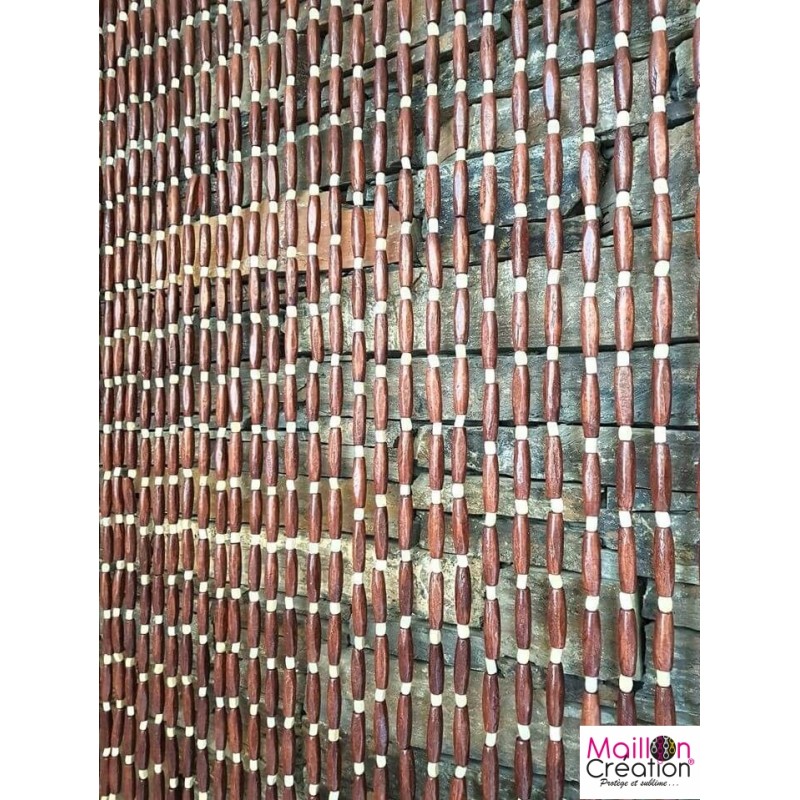Rideau Perles Bambou Naturel 120x210cm - 120 Brins - Style Vintage - Pour Porte Ou Séparation De Pièce
