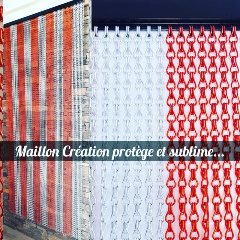 MC curtain - B Silver and red Maillon Création - 2