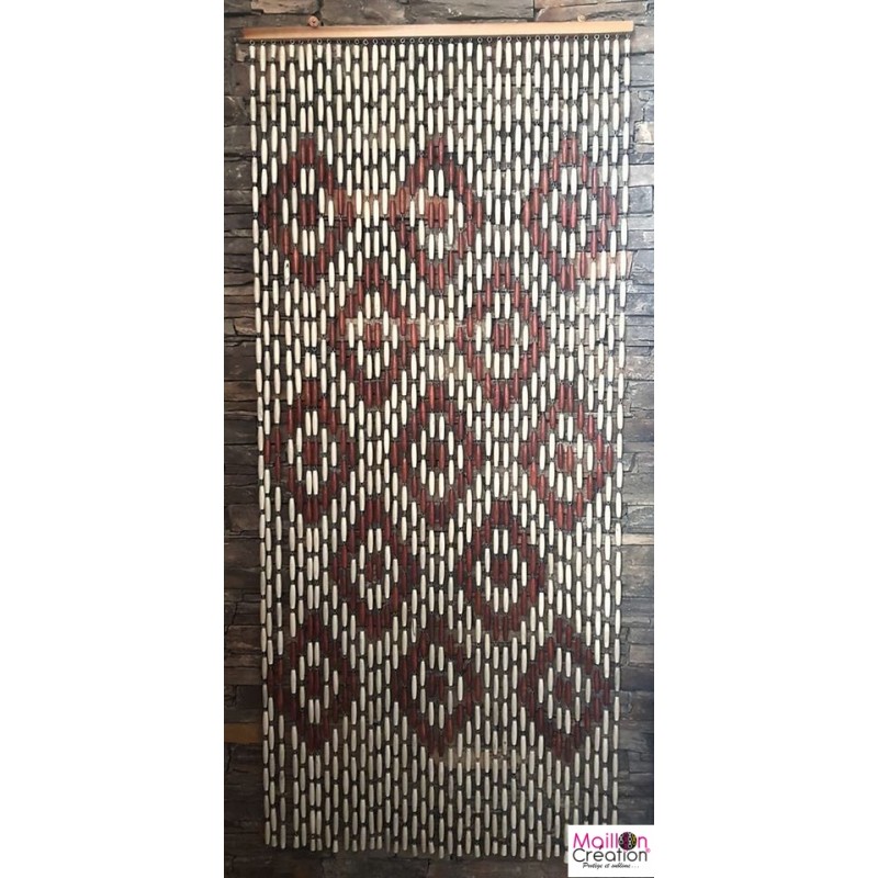 varnished wood bead curtain