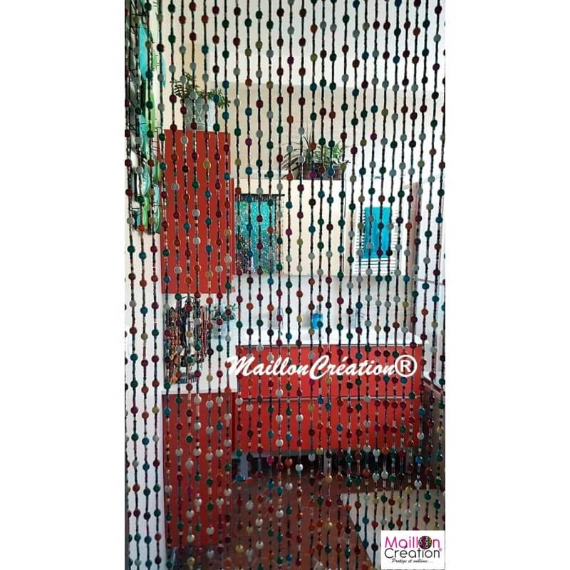 Rideau en perle bois multicolore Boho Chic Maillon Création