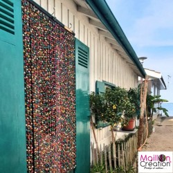 stunning multicolored wooden beaded curtain