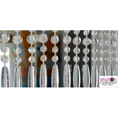 rideau de porte en perles  transparente