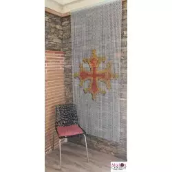 rideau en chaîne alu avec dessin Croix occitane