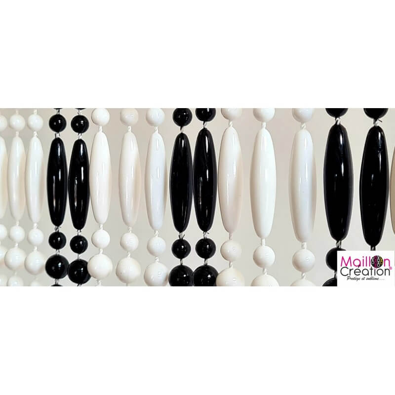 Rideau Anti-mouches En Perles De PVC - 90x220 Cm Noir - Pour Porte Et Fenêtre