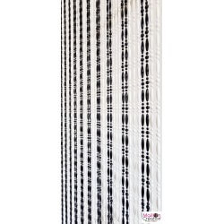 rideaux en perles blanche et noire