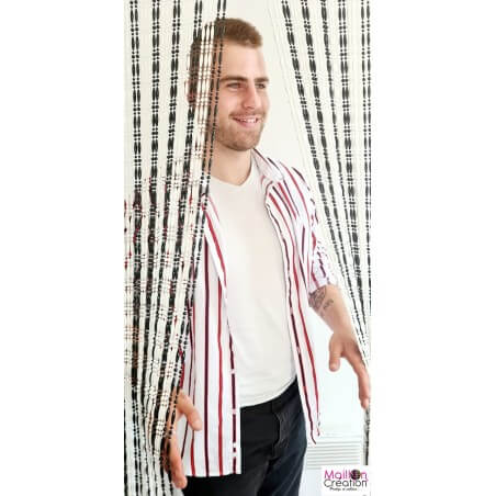 rideau perle Céret blanche et noire