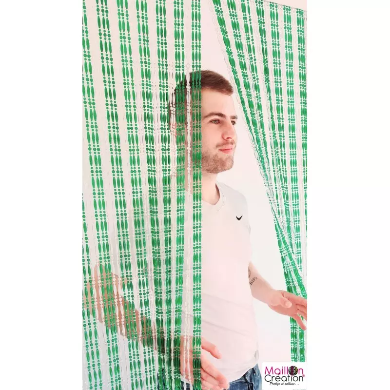 rideau perle couleur cristal et vert translucide rideau perle couleur cristal et vert translucide