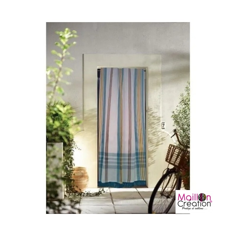 rideau de porte Marseillais bleu