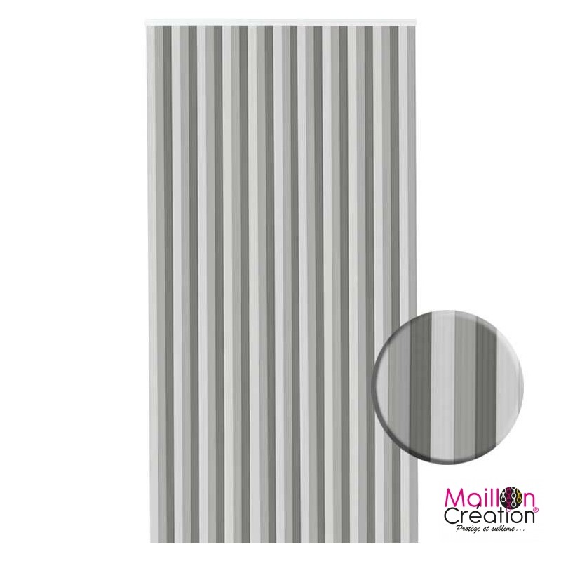 gray and white plastic strip curtain