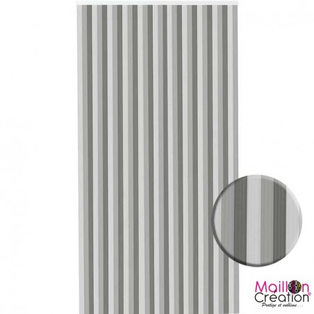 rideau lanière plastique gris et blanc