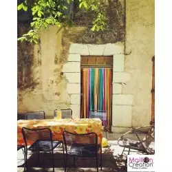 rideaux à lanières vintage en lanières pvc multicolore