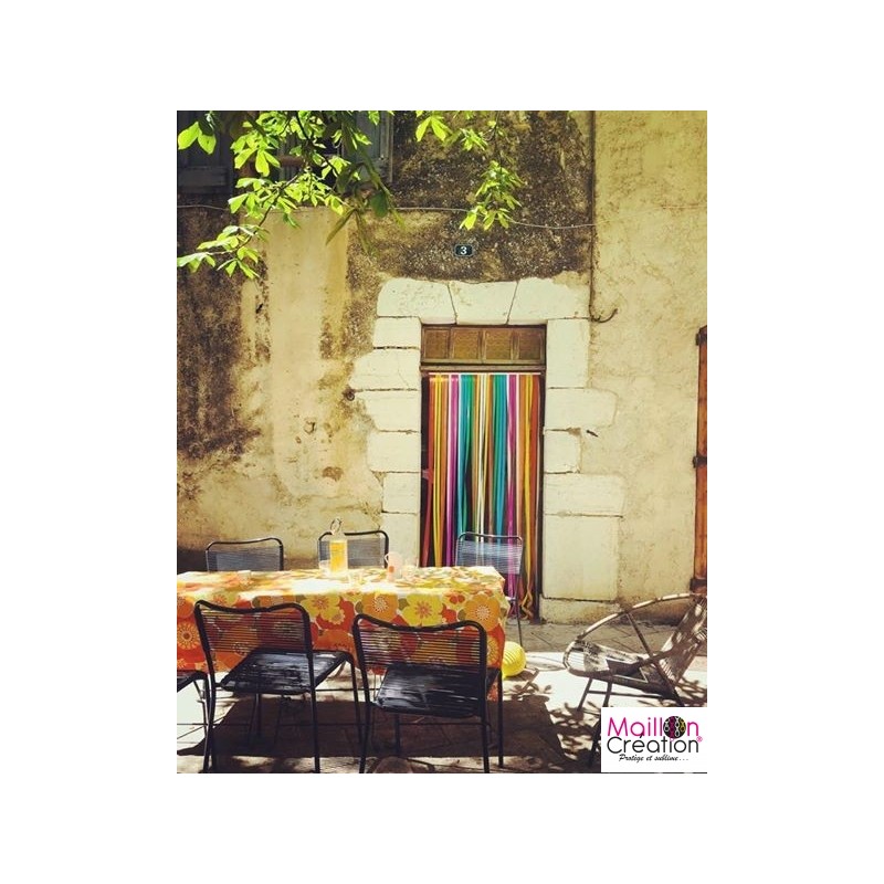 Rideau En Perle Bois Multicolore - Boho Chic - Maillon Création