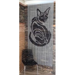 moustiquaire en chainette avec dessin chat