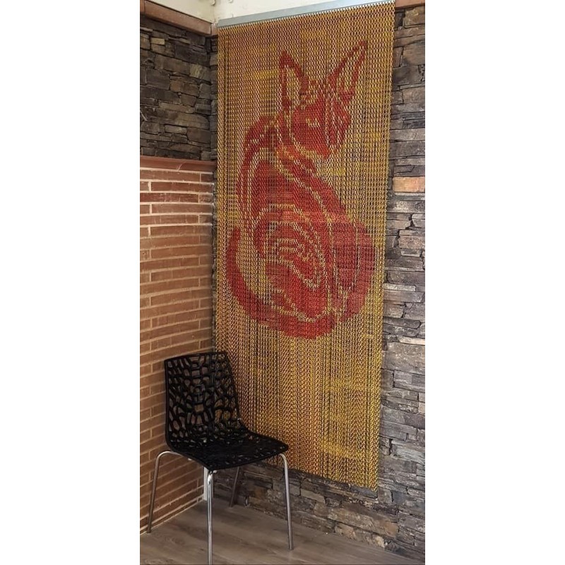 rideau chainette dessin chat