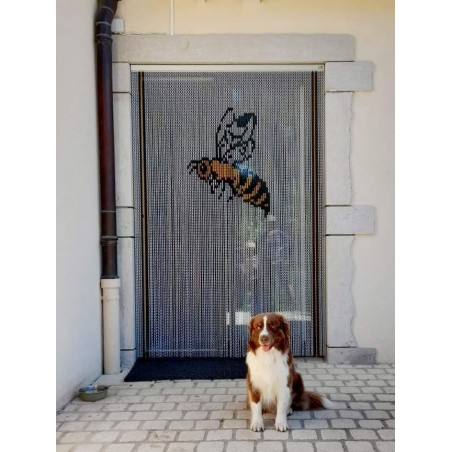 rideau chainette avec dessin abeille