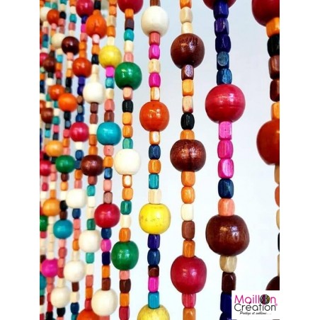 rideaux portière en perles de bois