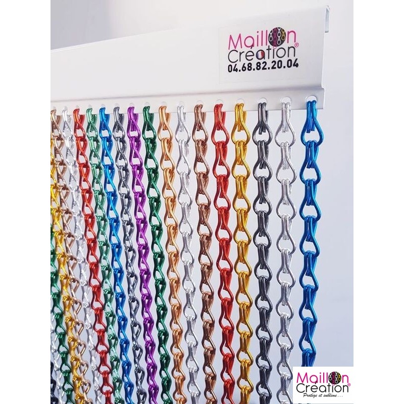 pretty multicolored curtain in aluminum chain