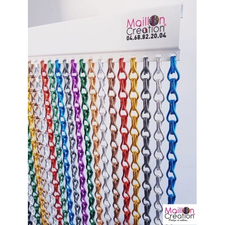 jolie rideau multicolore en chaine aluminium
