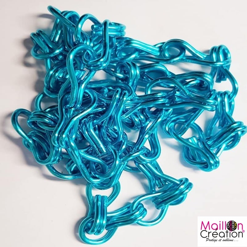 Chain by the meter sky blue color for door curtain