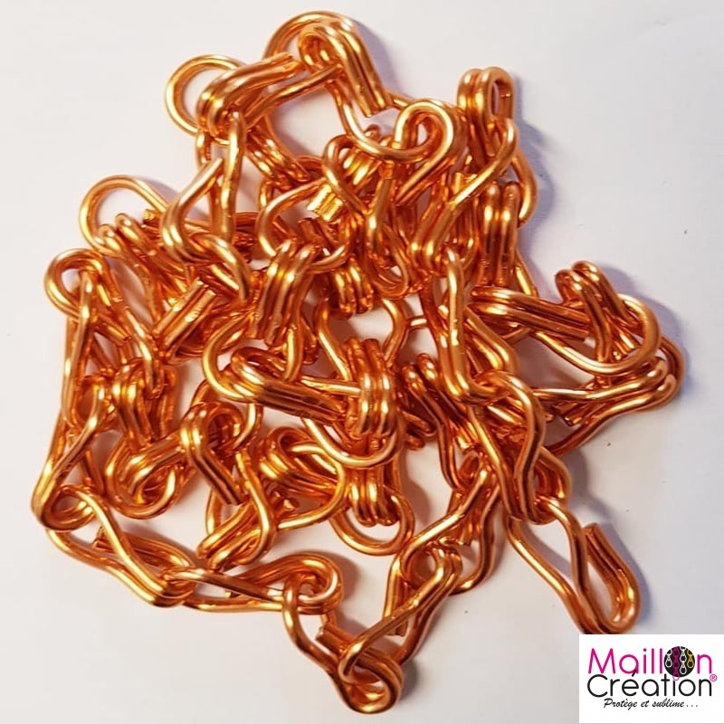 chaînette aluminium au mètre orange chaînette aluminium au mètre orange