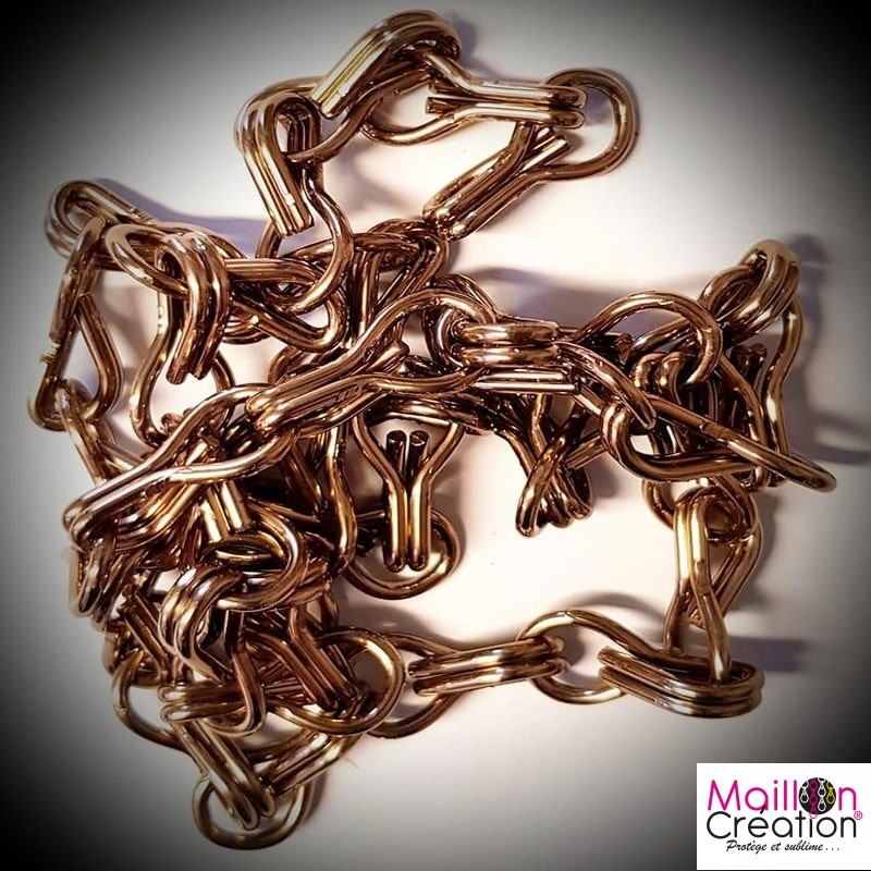 Chain by the meter iced brown color for door curtain