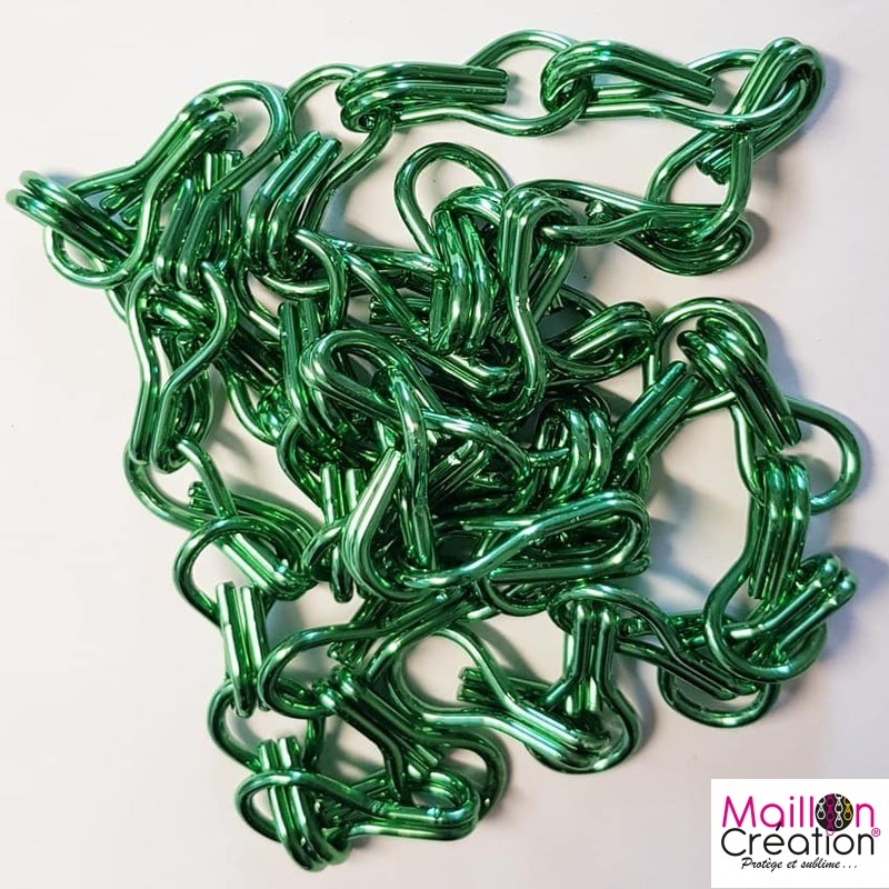 Chaîne aluminium vert foncé au mètre Chaîne aluminium vert foncé au mètre
