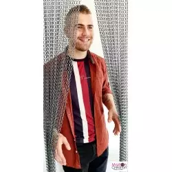 rideau chainette aluminium grise