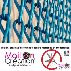 rideaux à mouche chainette bleu