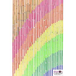 rideau de porte bambou avec motif arc en ciel