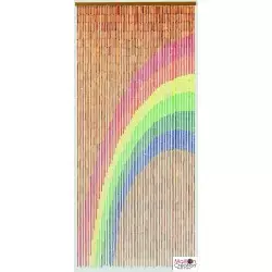 rideaux bambou avec dessin peint à la main