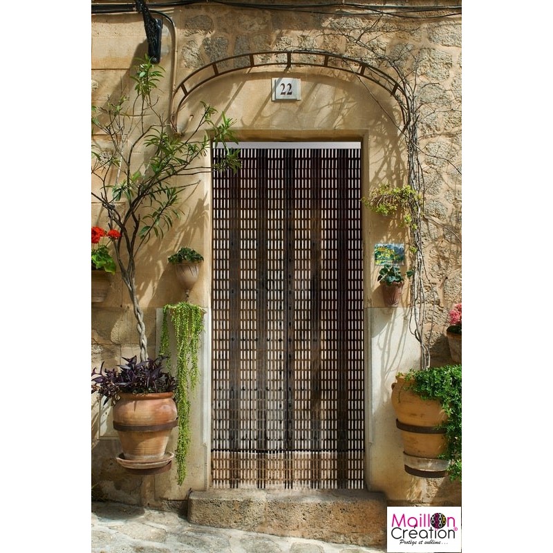 Rideau portière en batônnets de plastique