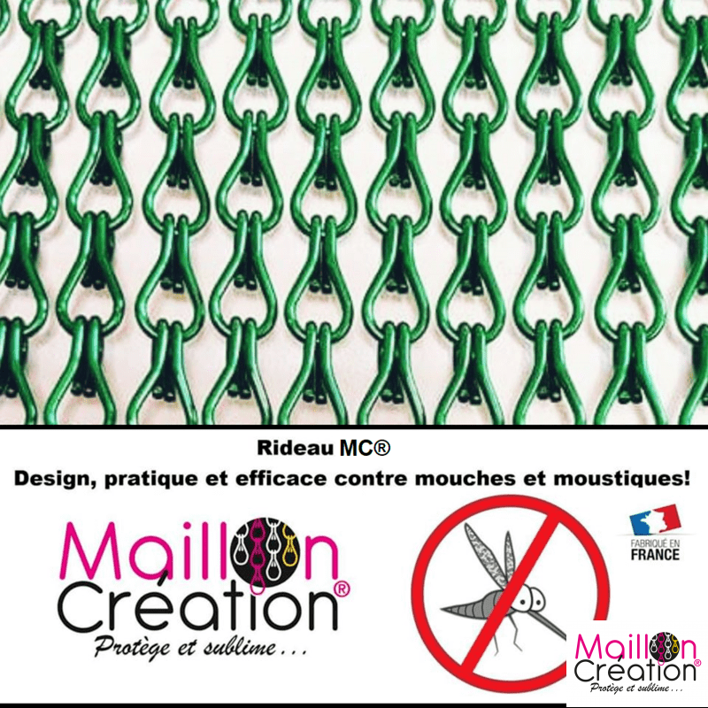 rideau anti mouche à chaînette alu vert