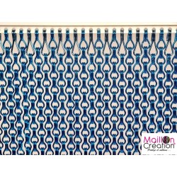 rideau en chainette très serré bleu