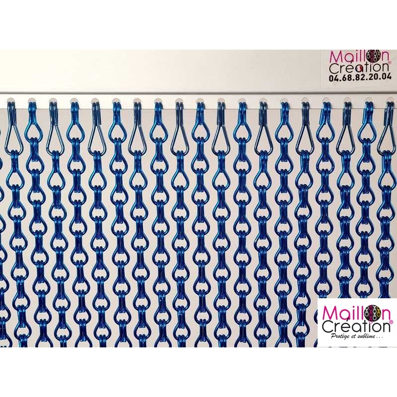 rideau moustiquaire chainette quinconce bleu