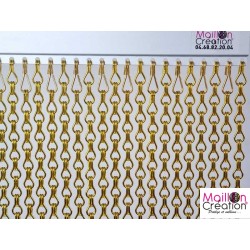 rideau de porte en chaîne jaune en quinconce