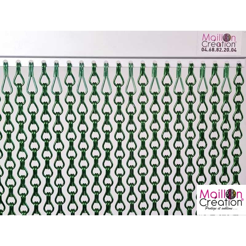 rideau de porte en chaine quinconce vert