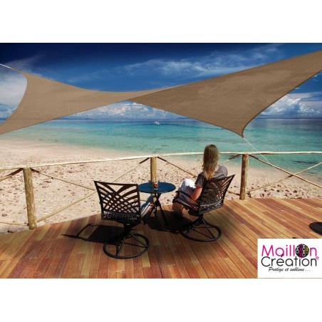 Voile d'ombrage rectangulaire brun havane
