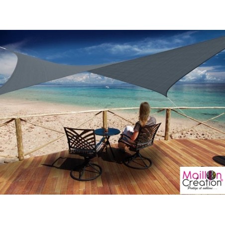 Voile d'ombrage 3,60 x 3,60 m ardoise