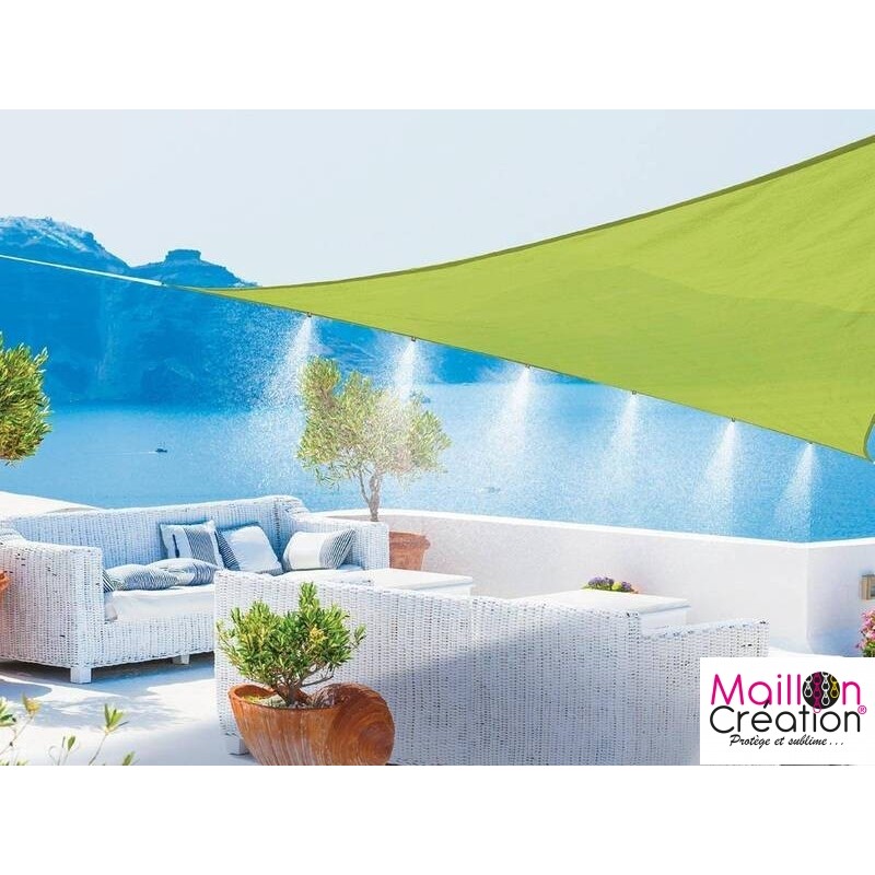 Voile D'ombrage Triangulaire 3x4x5 M - Kit Fixation, Cordes, Polyester Imperméable Anti-UV, Pour Terrasse