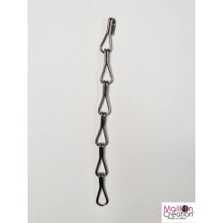 chaîne grise avec grands maillons pour rideau chaîne en quinconce
