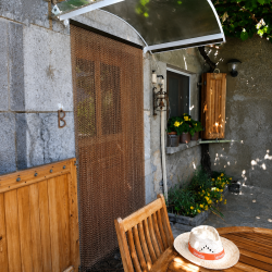 rideau chaînette aluminium marron