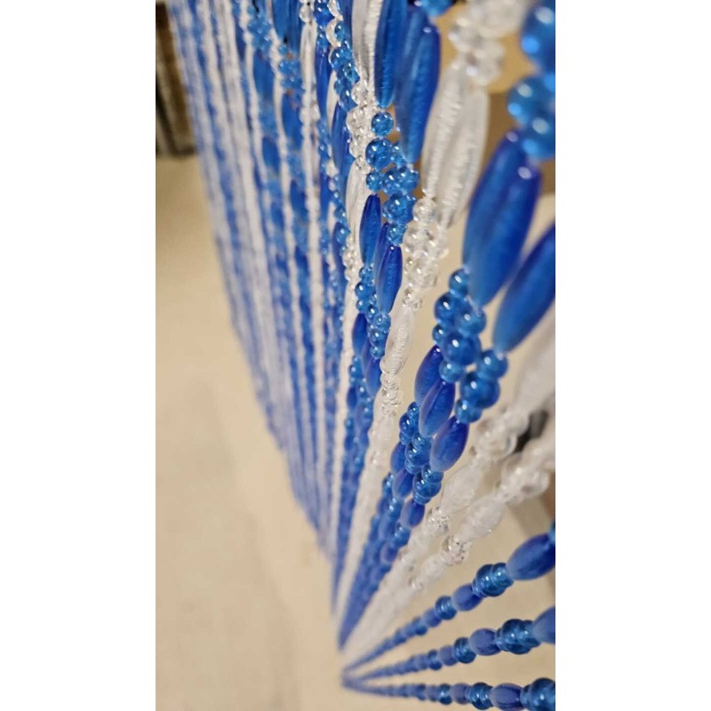 Rideau de porte perles bleu cristal 90x210 cm