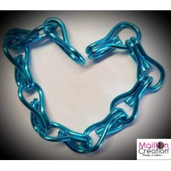 Échantillon rideau chaîne métal bleu ciel pour rideau de porte