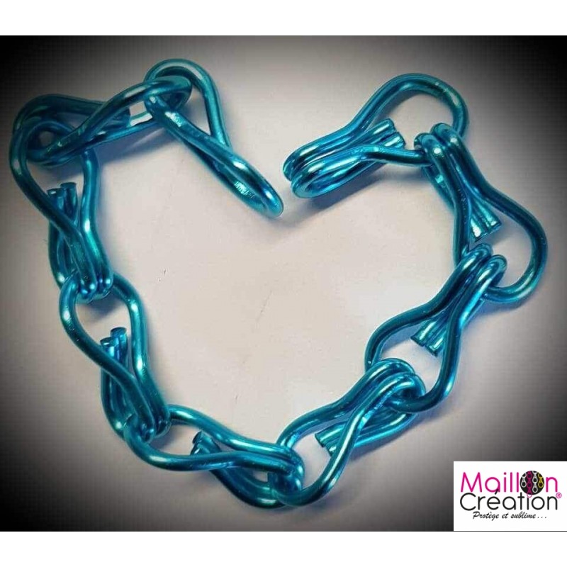 Échantillon rideau chaîne métal bleu ciel pour rideau de porte