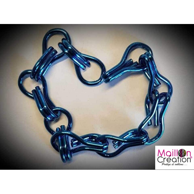 Échantillon rideau chaîne métal bleu foncé pour rideau de porte